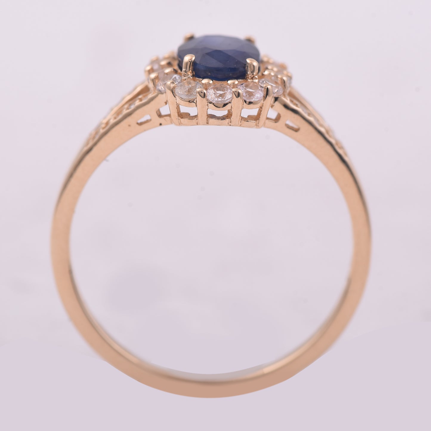 1.52 Ct Oval Mixed Cut Natural Sapphire 14K Gold Ring
