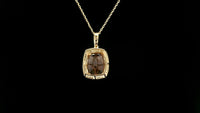 4.25 Ct Cushion Oregon Sunstone 14K Gold Pendant