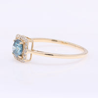0.57 Ct Round Blue Diamond 14K Gold Ring