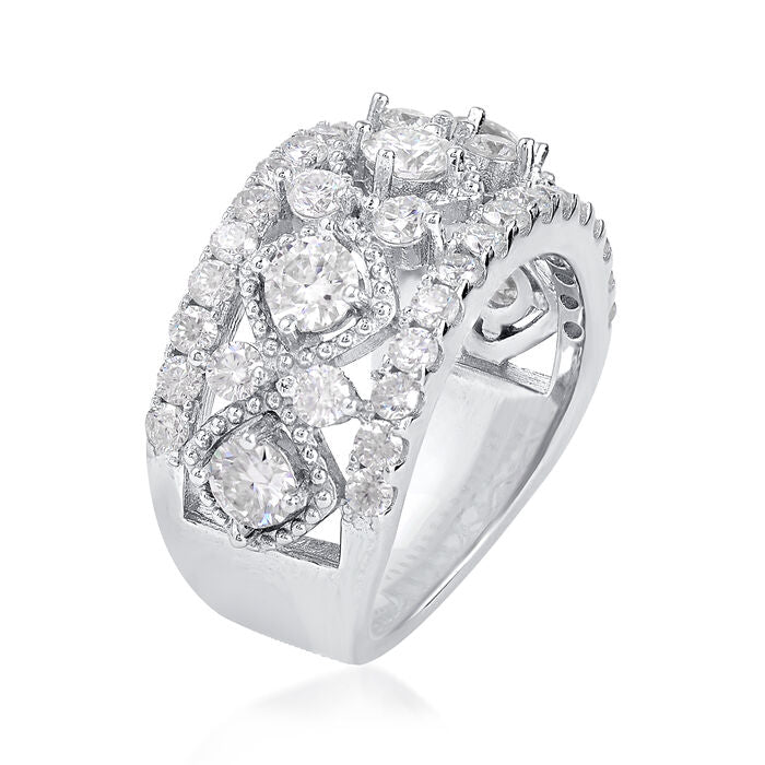 2.49 ct. t.w. Moissanite Ring in Sterling Silver. Size 9