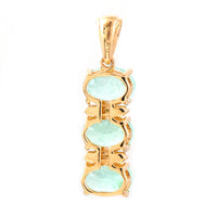 2.59 Ct Oval Mixed Cut Natural Emerald 14K Gold Pendant