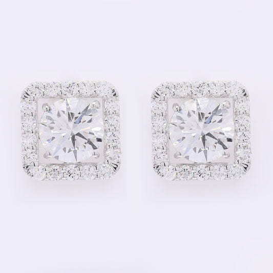 4.07 Carats Lab Grown Diamond 14K Gold Earrings