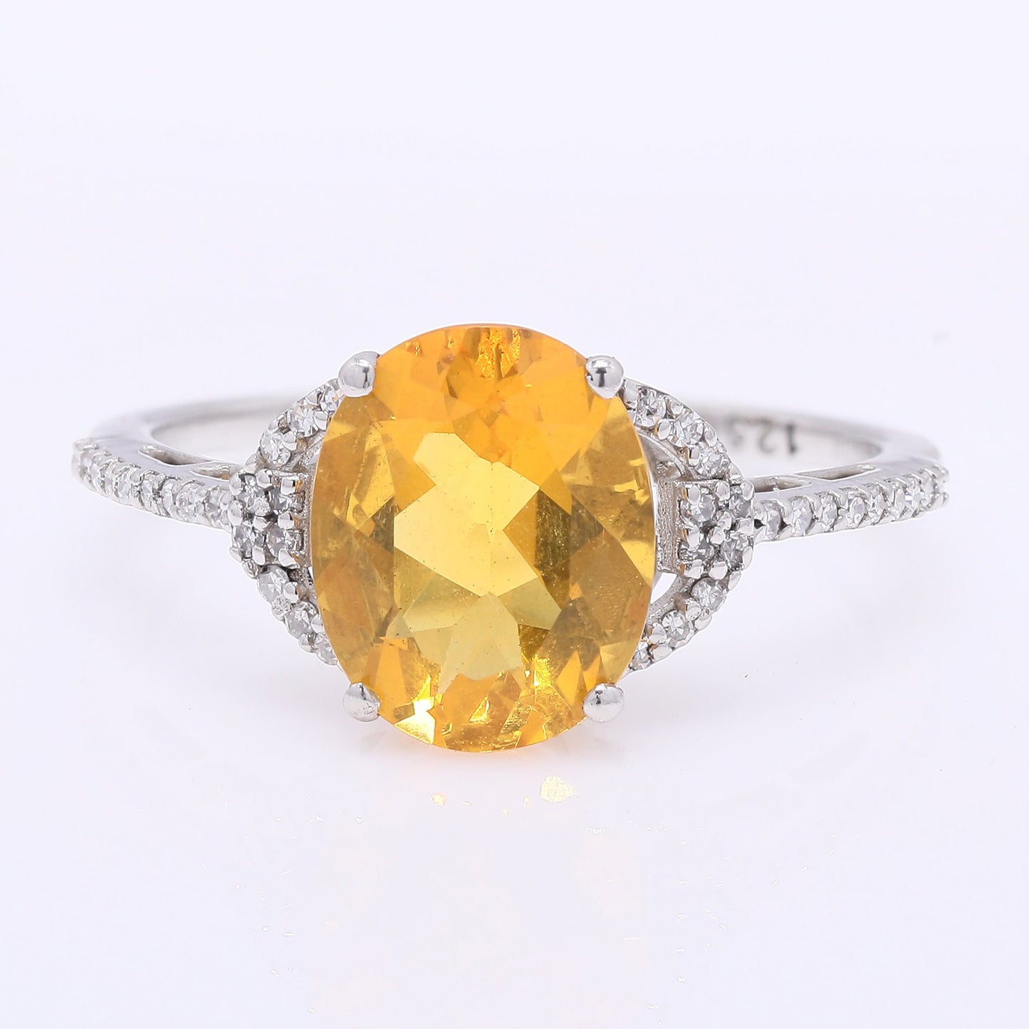 1.78 Ct Oval Mixed Cut Natural Fire Opal 950 Platinum Ring
