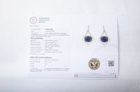 3.44 Ct Round Mixed Cut Natural Corundum Sapphire 14K Gold Earrings