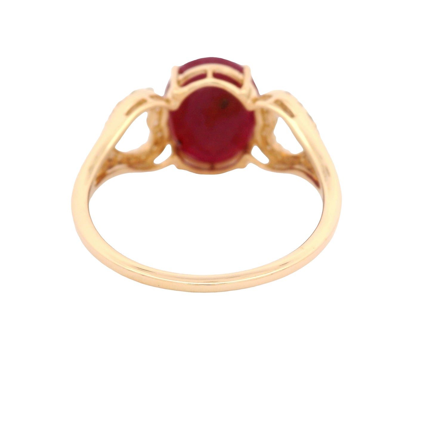 3.05 Ct Oval Ruby 14K Gold Ring