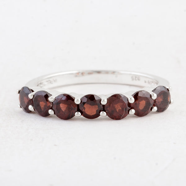 1.85 Ct Round Garnet 925 Sterling Silver Ring