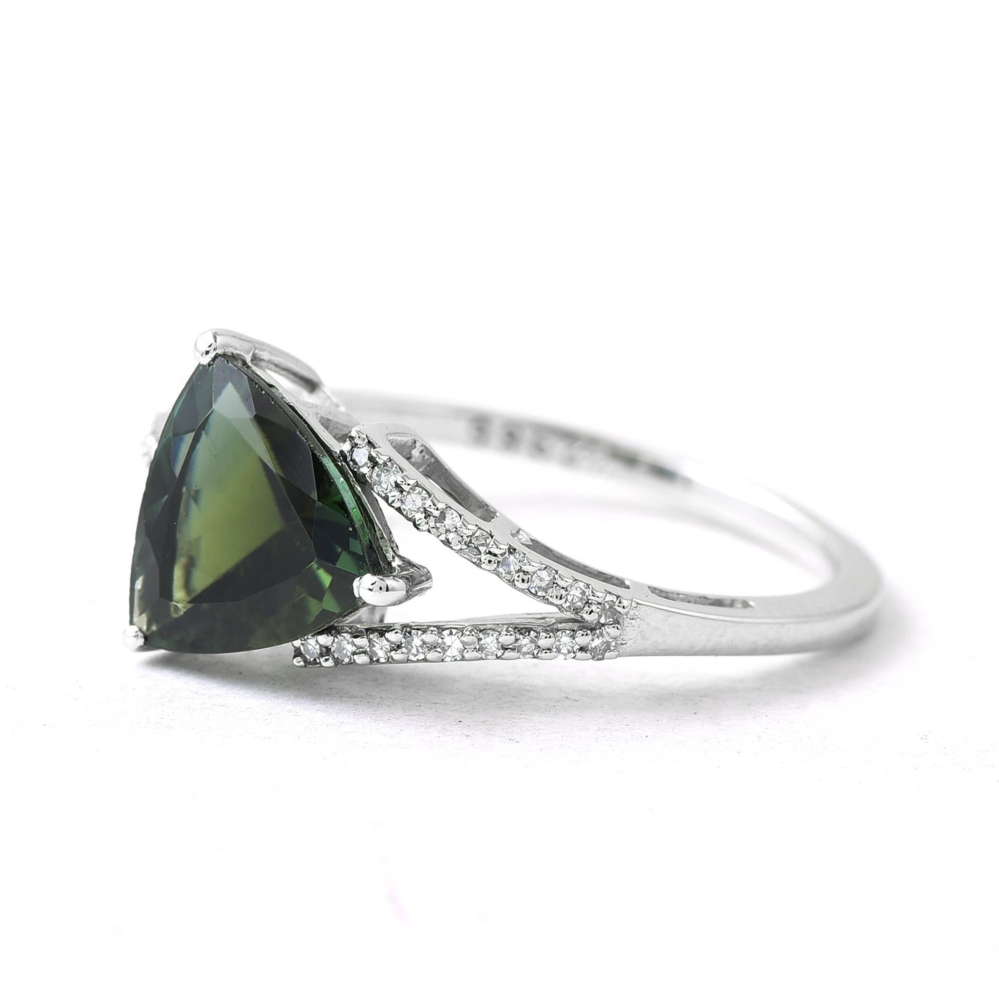1.75 Ct Trillion Tourmaline 950 Platinum Ring