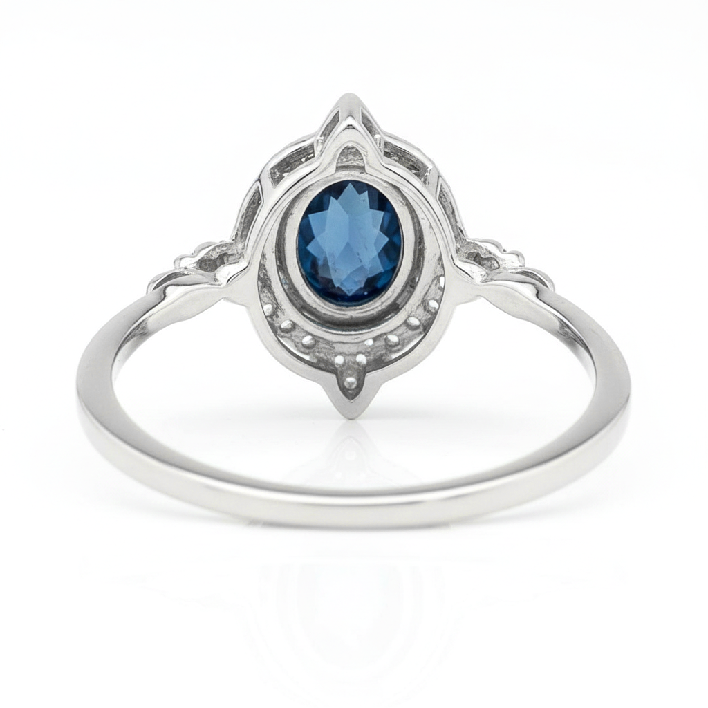 2.07 Ct Oval Mixed Cut Natural Sapphire 950 Platinum Ring