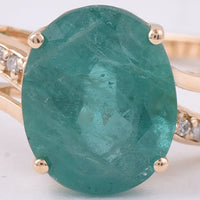 2.59 Ct Oval Natural Emerald 14K Gold Ring