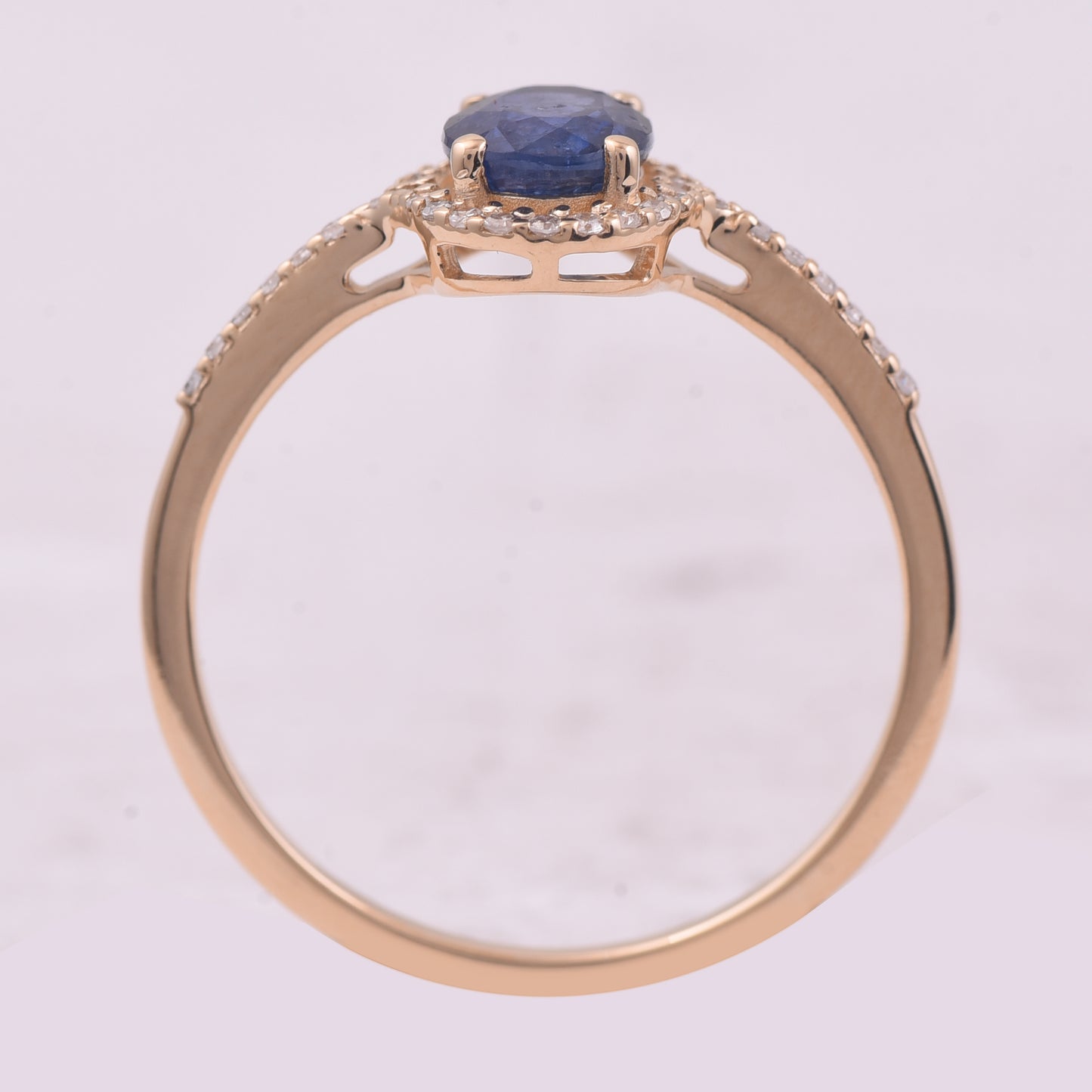 1.21 Ct Oval Mixed Cut Natural Sapphire 14K Gold Ring