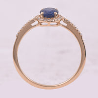 1.21 Ct Oval Mixed Cut Natural Sapphire 14K Gold Ring