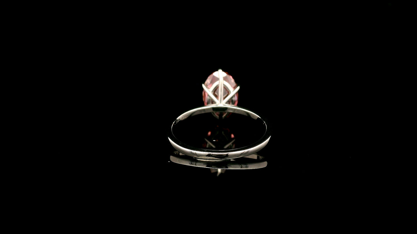 3.00 Carats Pink Lab Grown Diamond 14K Gold Ring