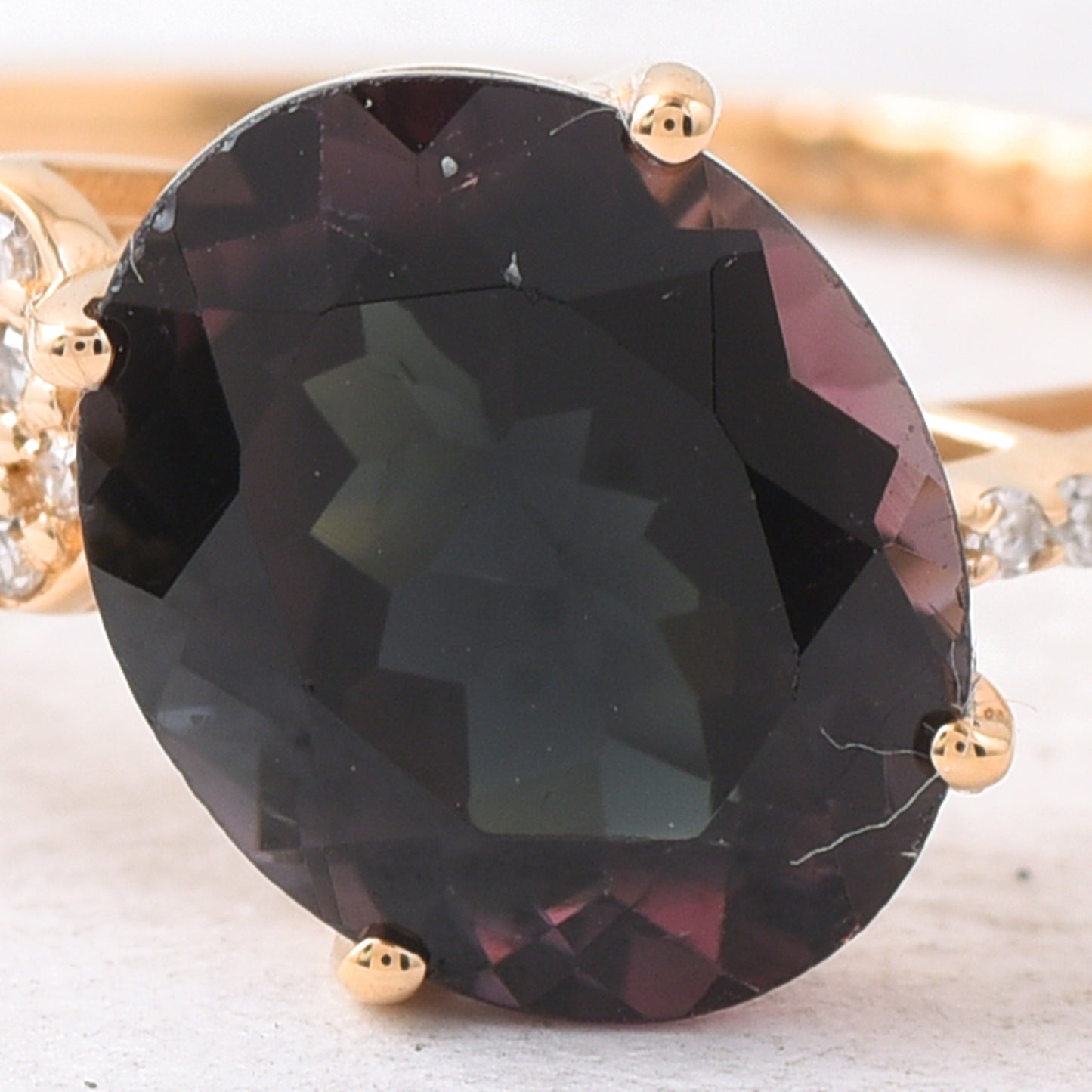 2.62 Ct Oval Mixed Cut Natural Tourmaline 14K Gold Ring