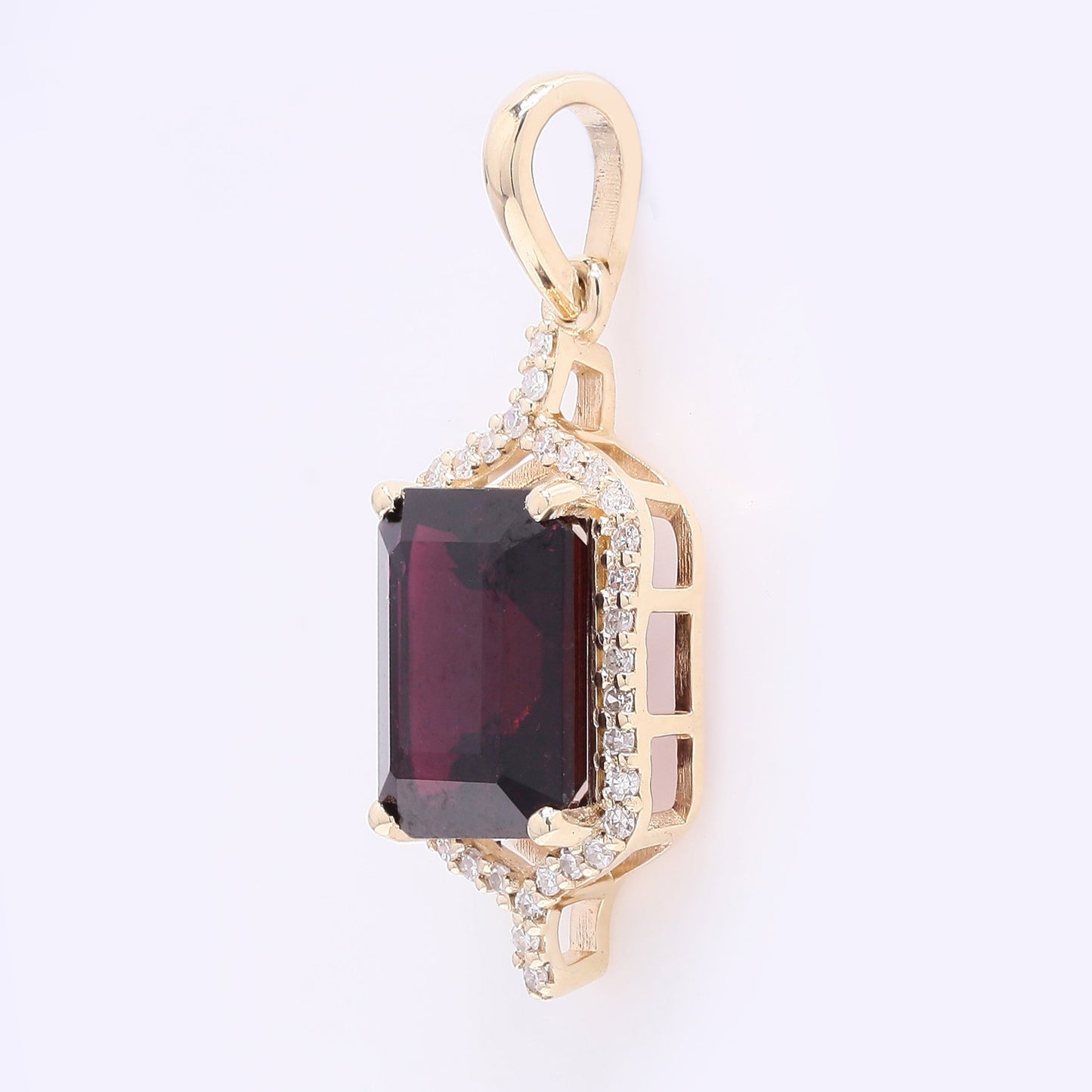 2.48 Ct Octagon Step Cut Natural Tourmaline 14K Gold Pendant