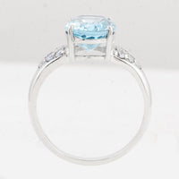 5.01 Ct Oval Swiss Blue Topaz 925 Sterling Silver Ring