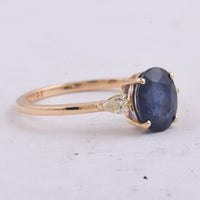 1.85 Ct Oval Natural Sapphire 14K Gold Ring