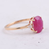 2.34 Ct Oval Natural Ruby 14K Gold Ring