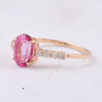1.65 Ct Oval Natural Topaz 14K Gold Ring