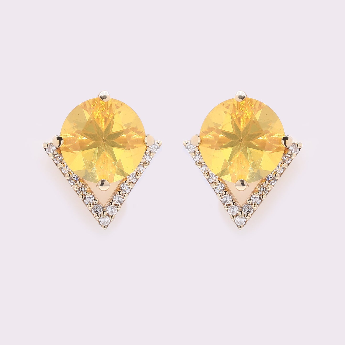 1.80 Ct Round Fire Opal 14K Gold Earrings