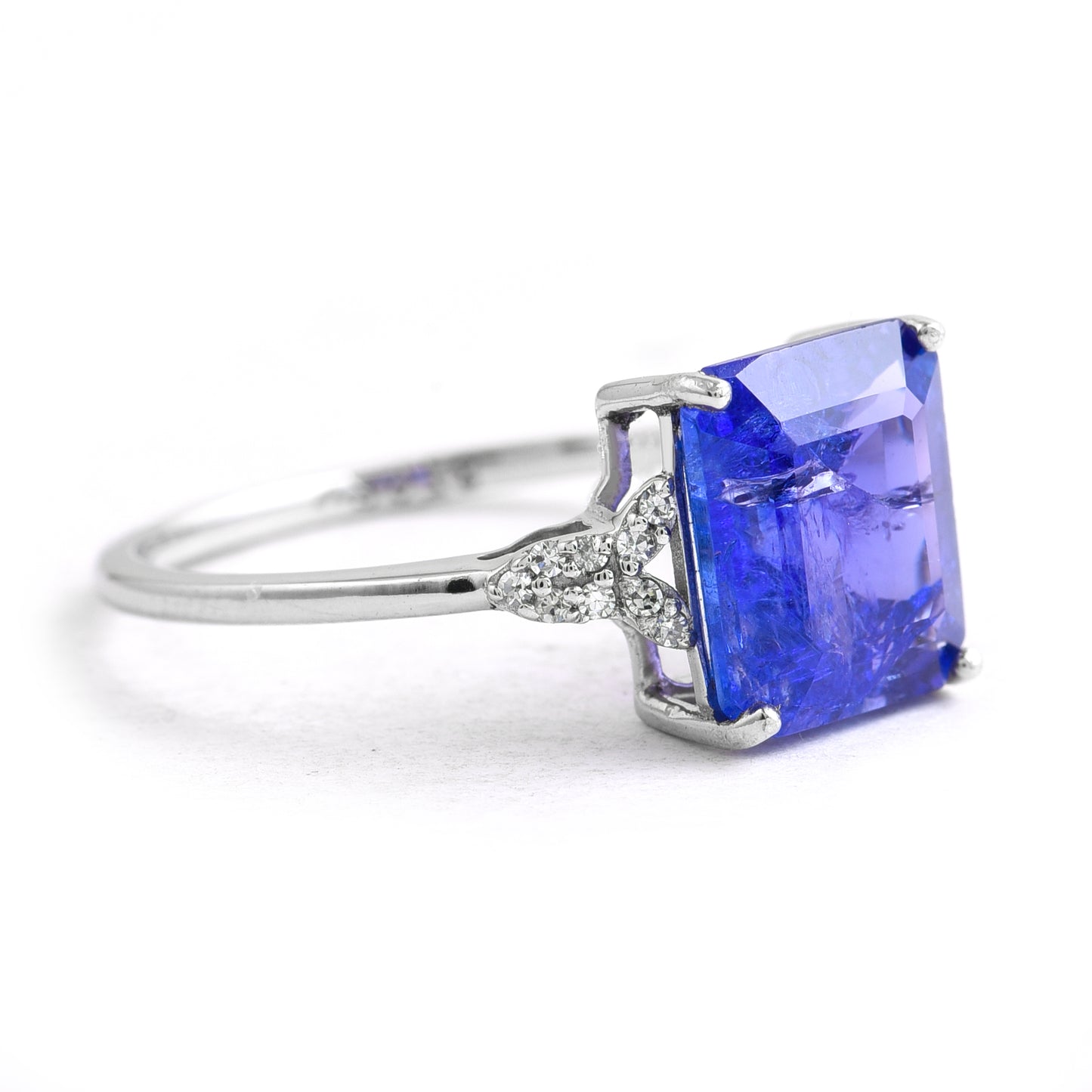 3.20 Ct Octagon Tanzanite 950 Platinum Ring