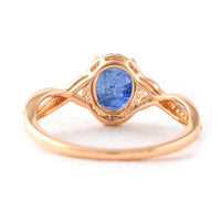 1.67 Ct Oval Mixed Cut Natural Sapphire 14K Gold Ring