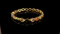 16.13 Ct Oval Tourmaline 14K Gold Bracelet
