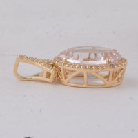 3.66 Ct Oval Morganite 9K Gold Pendant