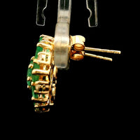 2.51 Ct Round Emerald 14K Gold Earrings