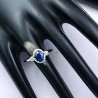 1.46 Ct Oval Mixed Cut Natural Sapphire 950 Platinum Ring