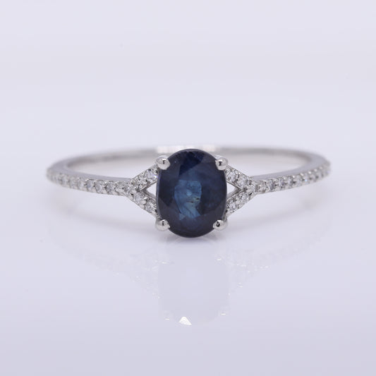 1.23 Ct Oval Mixed Cut Natural Sapphire 950 Platinum Ring