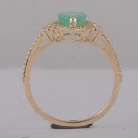 1.49 Ct Pear Emerald 9K Gold Ring