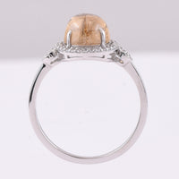 3.34 Ct Oval Cabochon Cut Natural Tourmaline 950 Platinum Ring