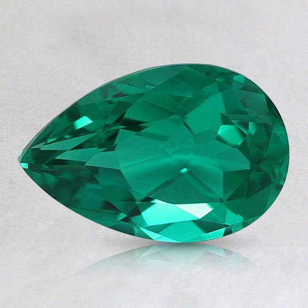 12.80 Carats Lab Grown Emerald Pear Loose Gemstone