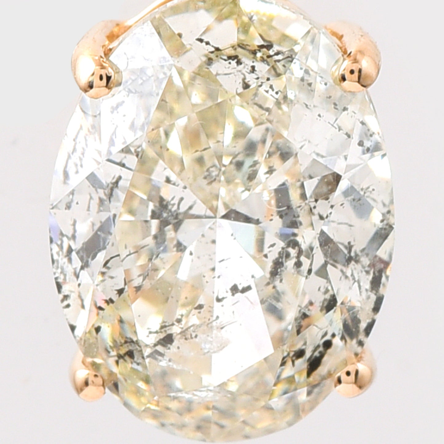 2.08 Ct Oval Diamond 14K Gold Pendant