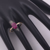 1.54 Ct Oval Mixed Cut Natural Ruby 14K Gold Ring