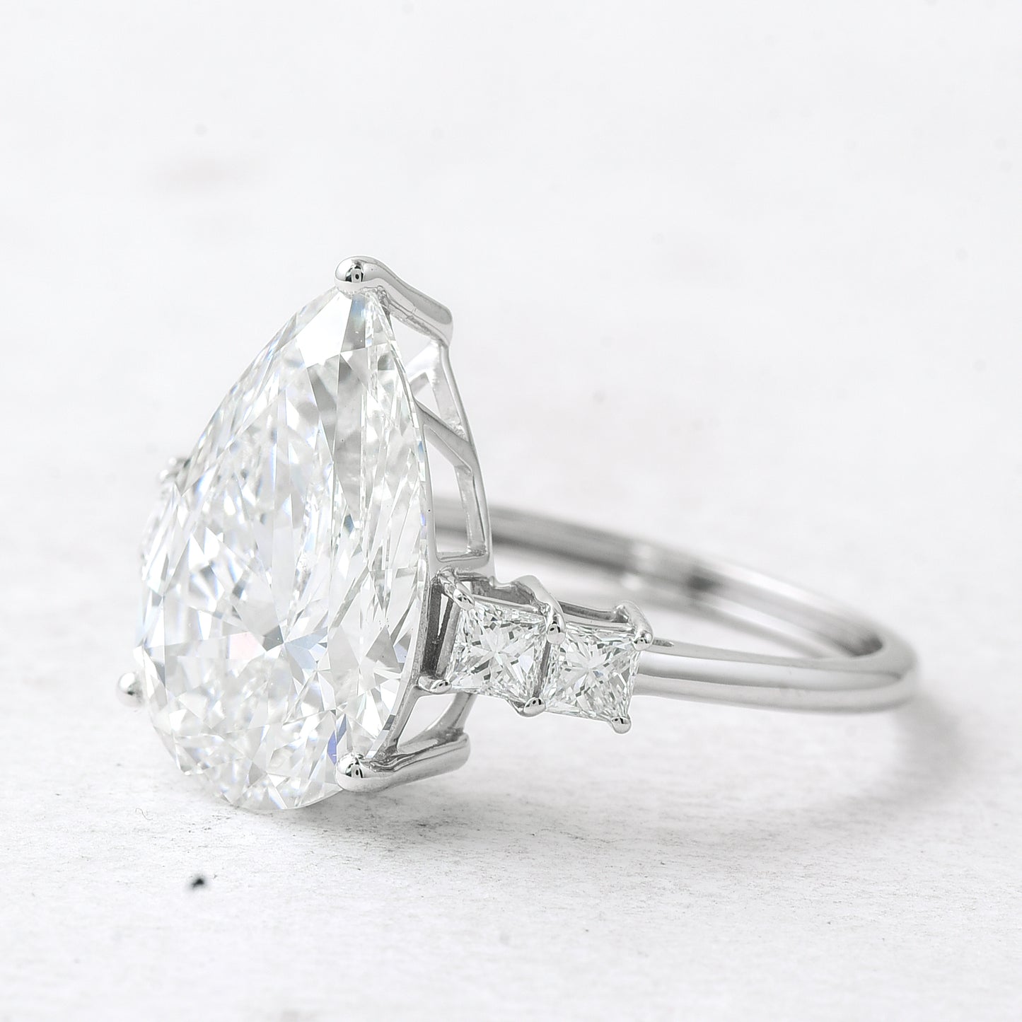 5.17 Ct Pear Lab Grown Diamond 14K Gold Ring