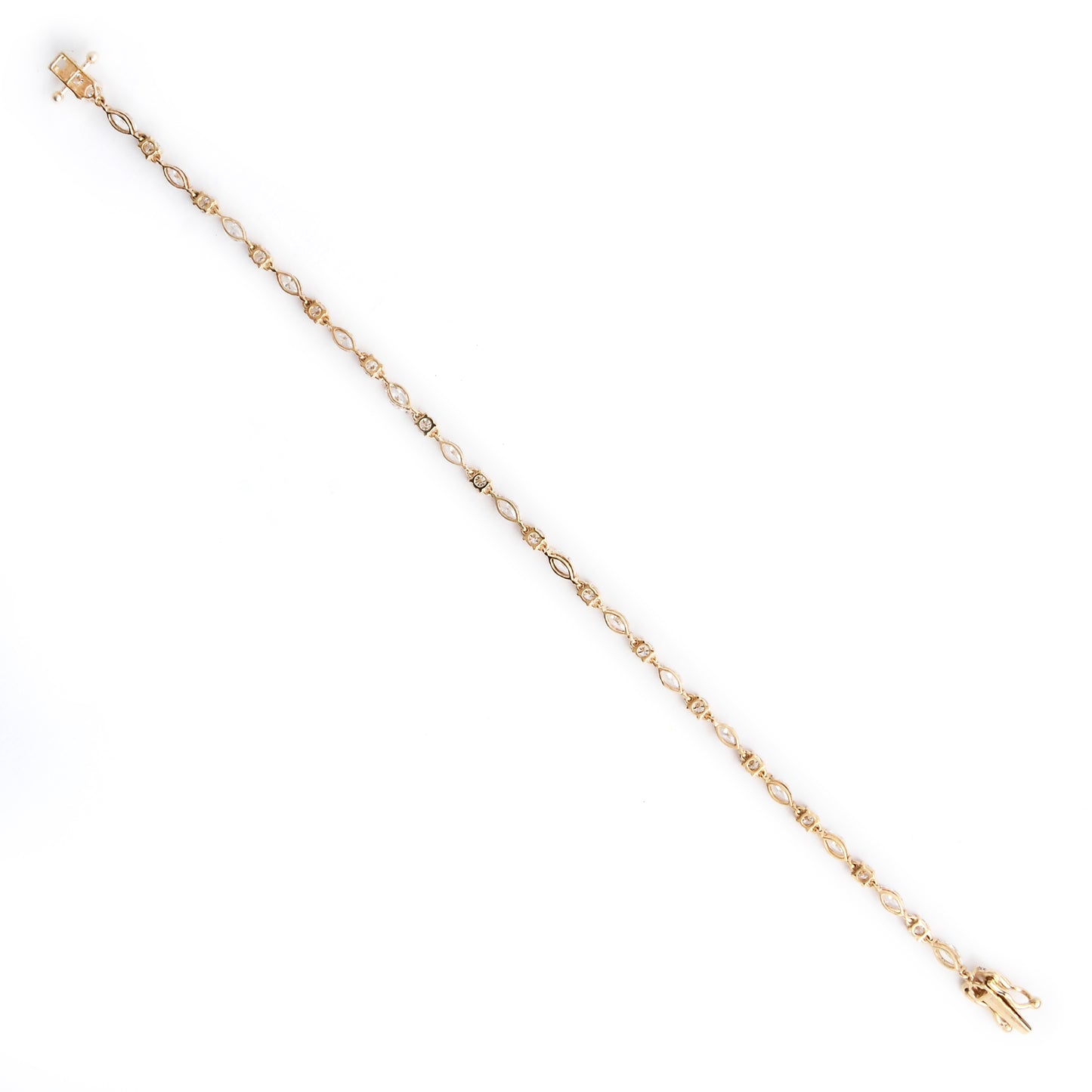 2.82 Carats Lab Grown Diamond 14K Gold Bracelet