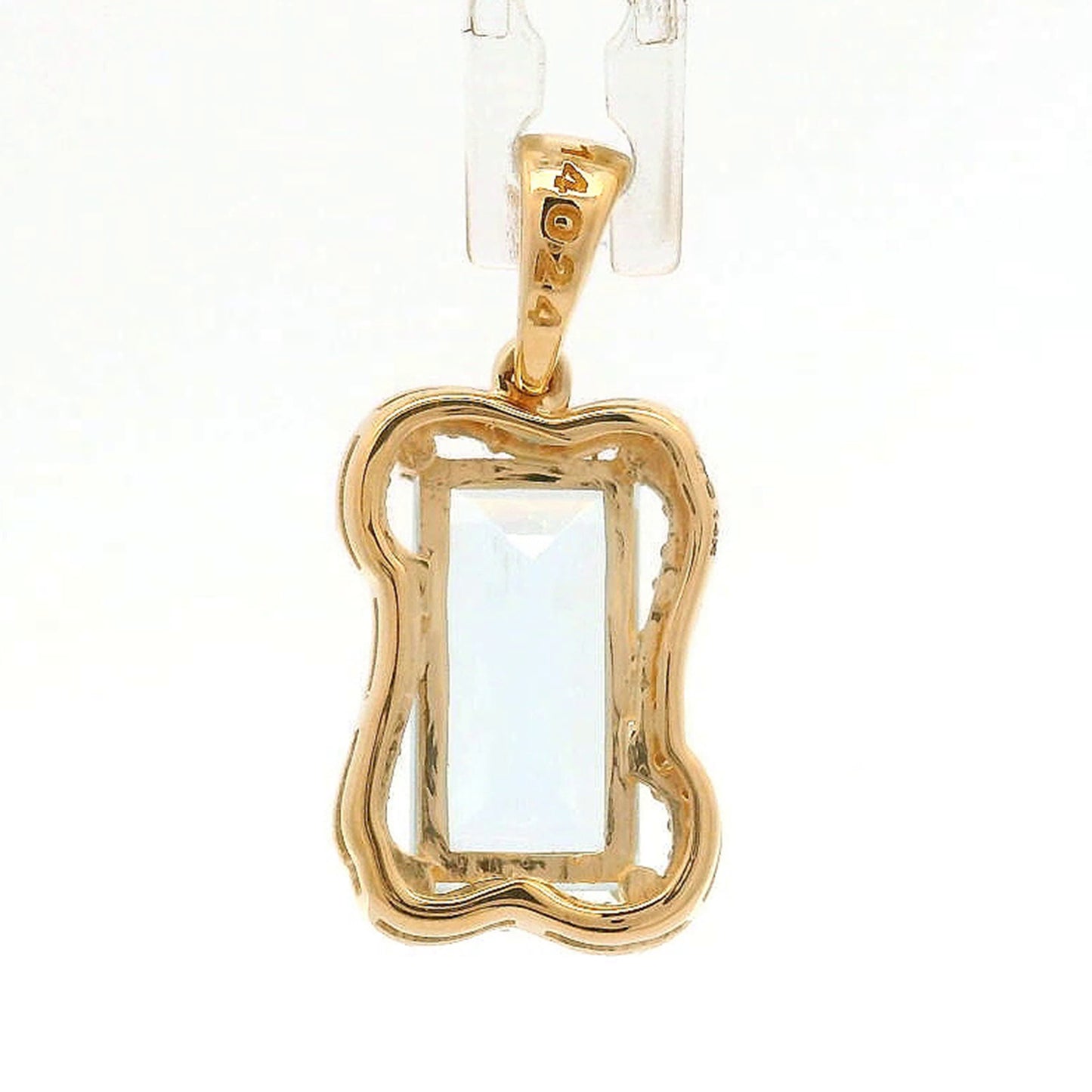 1.56 Ct Baggute Aquamarine 14K Gold Pendant