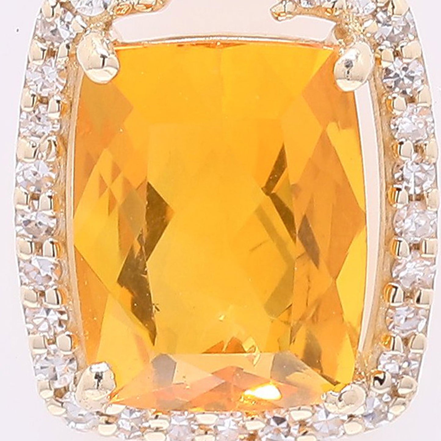 1.17 Ct Cushion Mixed Cut Natural Fire Opal 14K Gold Pendant