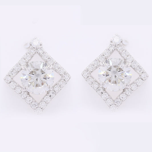 3.11 Carats Lab Grown Diamond 14K Gold Earrings