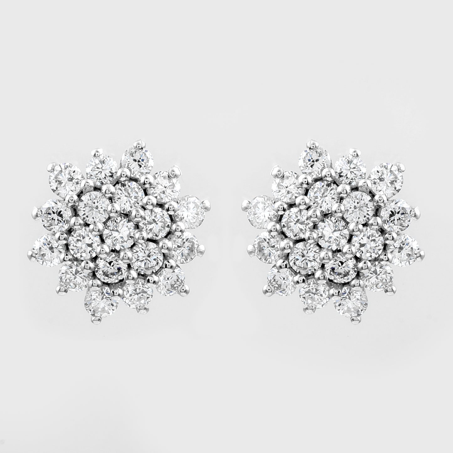 1.29 Ct Round Lab Grown Diamond 925 Silver Earrings