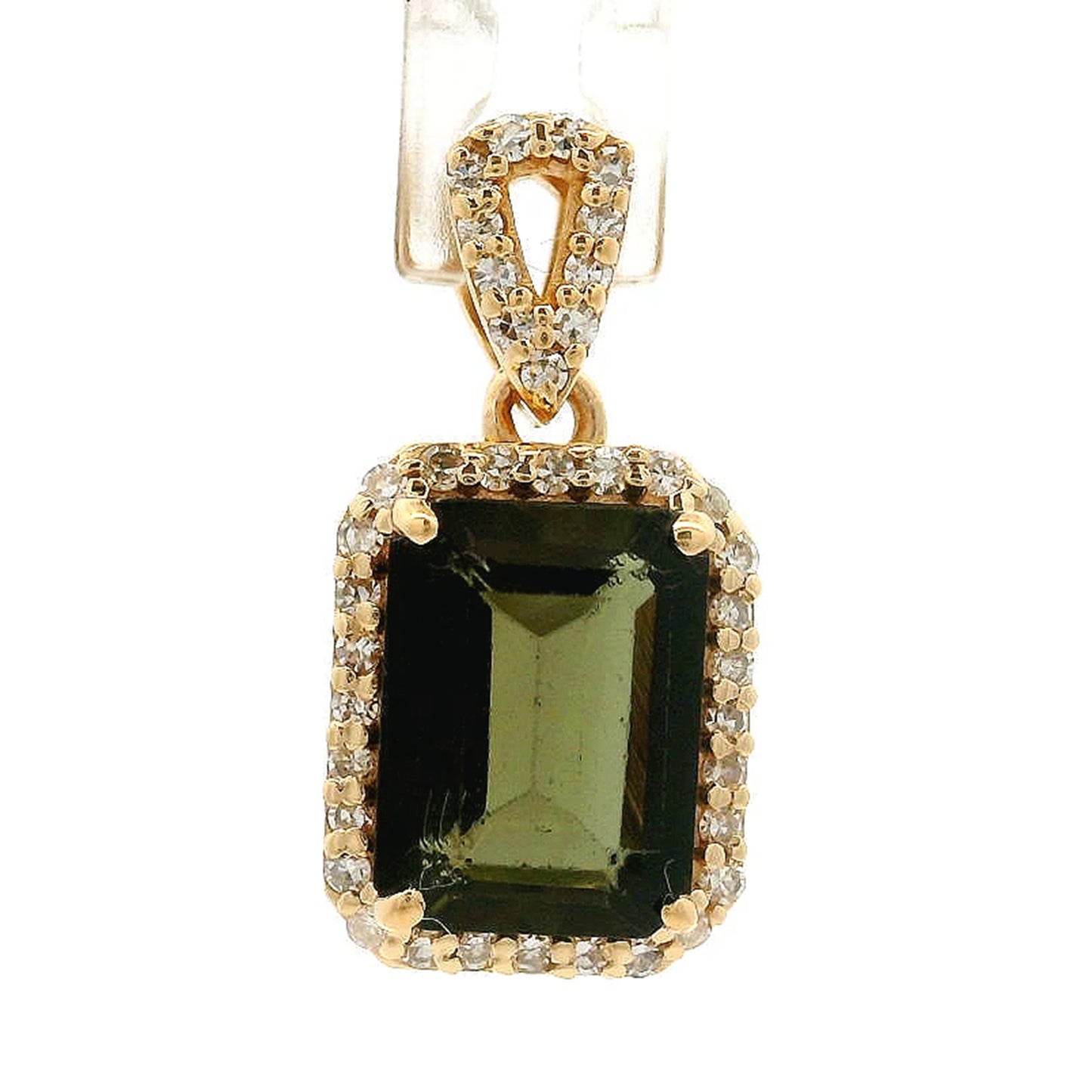 1.62 Ct Octagon Tourmaline 14K Gold Pendant