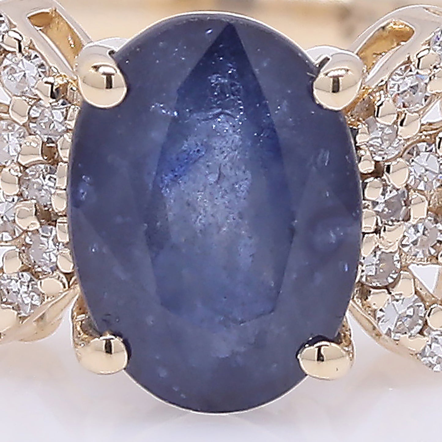 1.44 Ct Oval Mixed Cut Natural Sapphire 14K Gold Ring