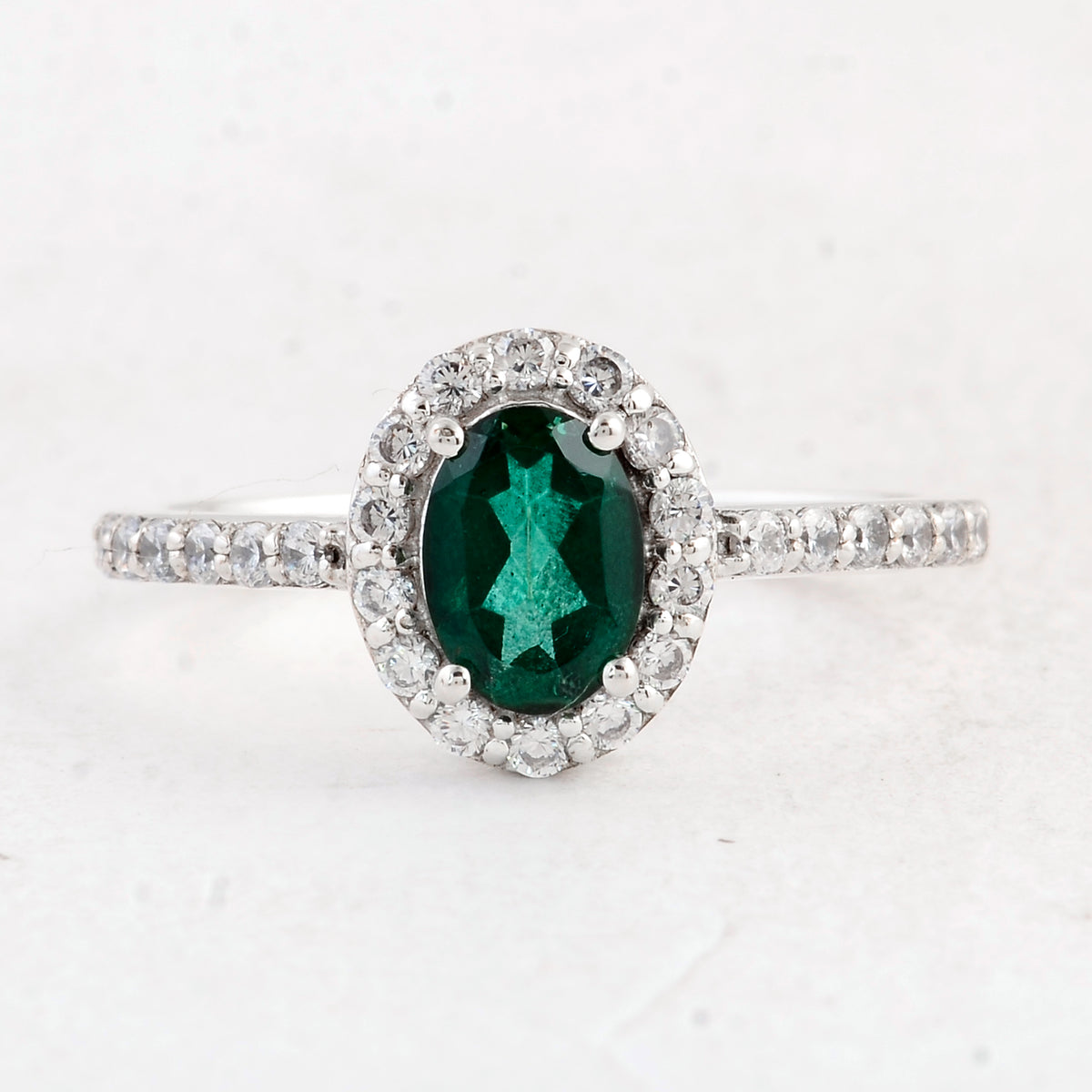 1.62 Ct Oval Green Topaz 925 Sterling Silver Ring