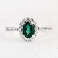 1.62 Ct Oval Green Topaz 925 Sterling Silver Ring