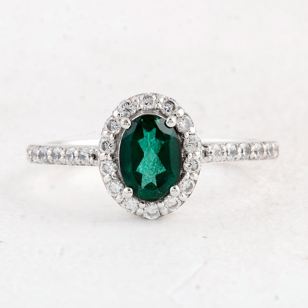 1.62 Ct Oval Green Topaz 925 Sterling Silver Ring