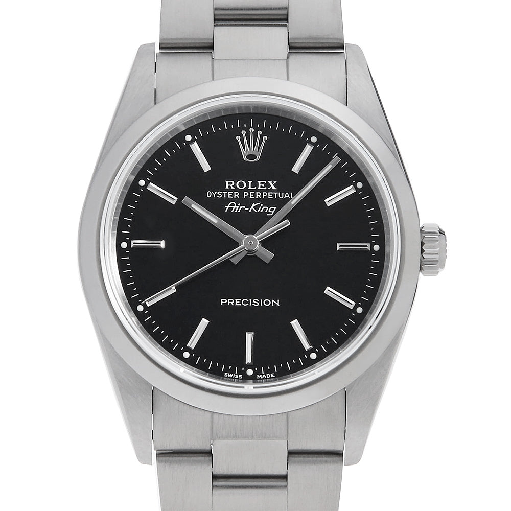 Pre-owned Rolex Air-King 14000 Black Bar A-Serial Men's