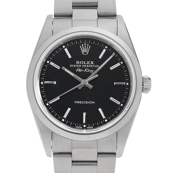 Pre-owned Rolex Air-King 14000 Black Bar A-Serial Men's