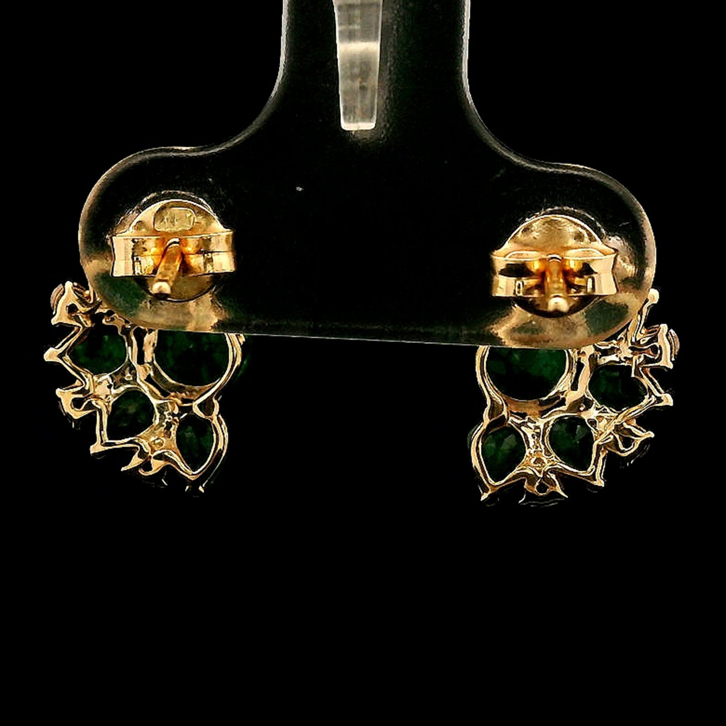 2.54 Ct Round Emerald 14K Gold Earrings