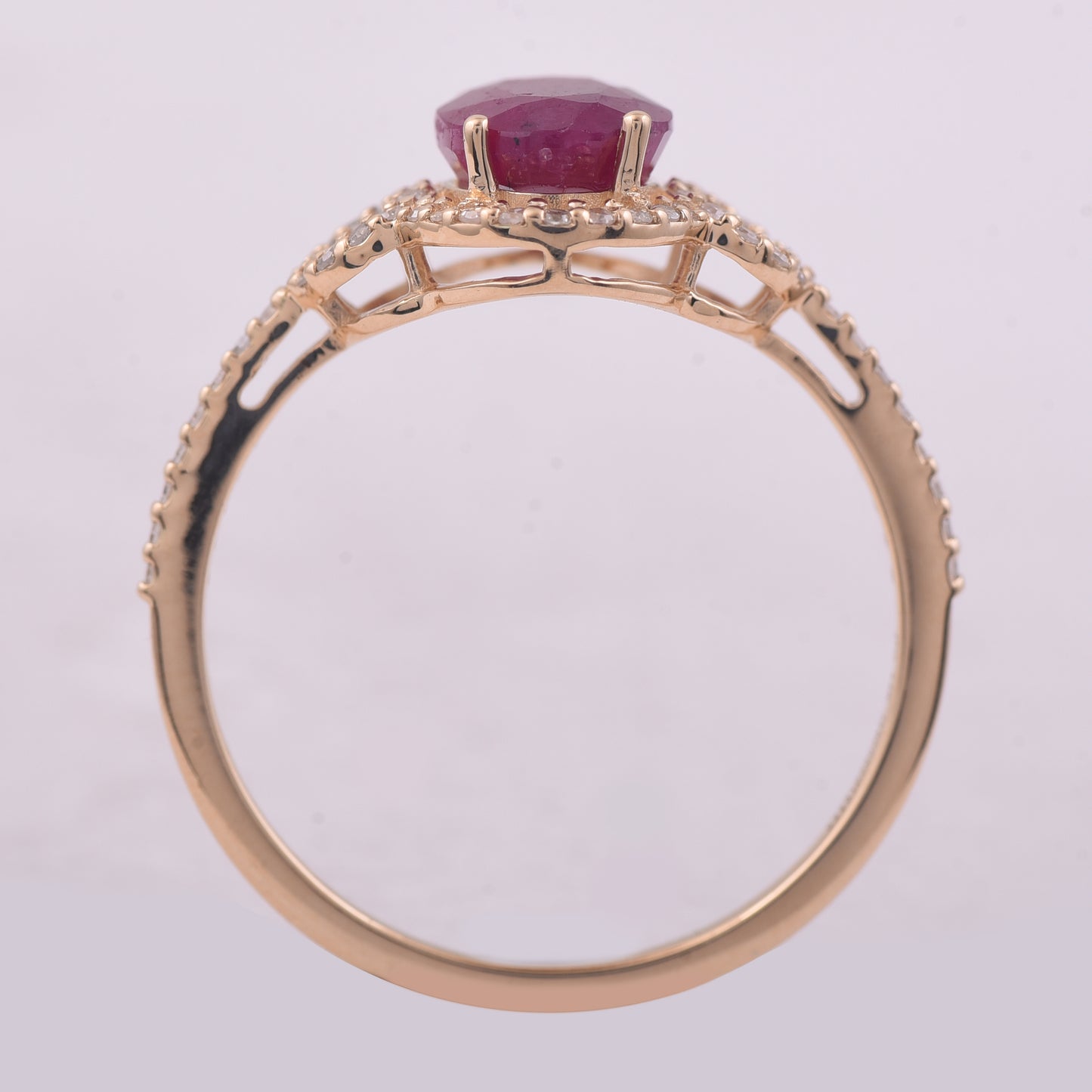 1.88 Ct Oval Mixed Cut Natural Ruby 14K Gold Ring